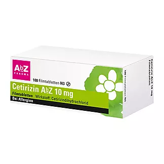 Cetirizin AbZ 10 mg Filmtabletten bei Allergien, 100 St