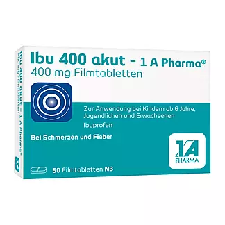 Ibu 400 akut - 1 A Pharma bei Schmerzen und Fieber, 50 St
